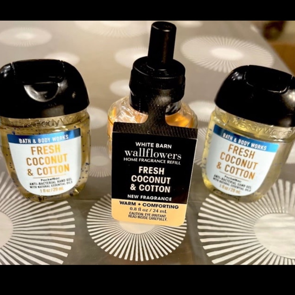 RARE Bath and Body Works Fresh Coconut & Cotton Set NWT